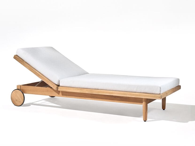 Садовая кровать с откидной спинкой из тикового дерева с колесами Walters Georgica ARCH-00045447 - Вид №1