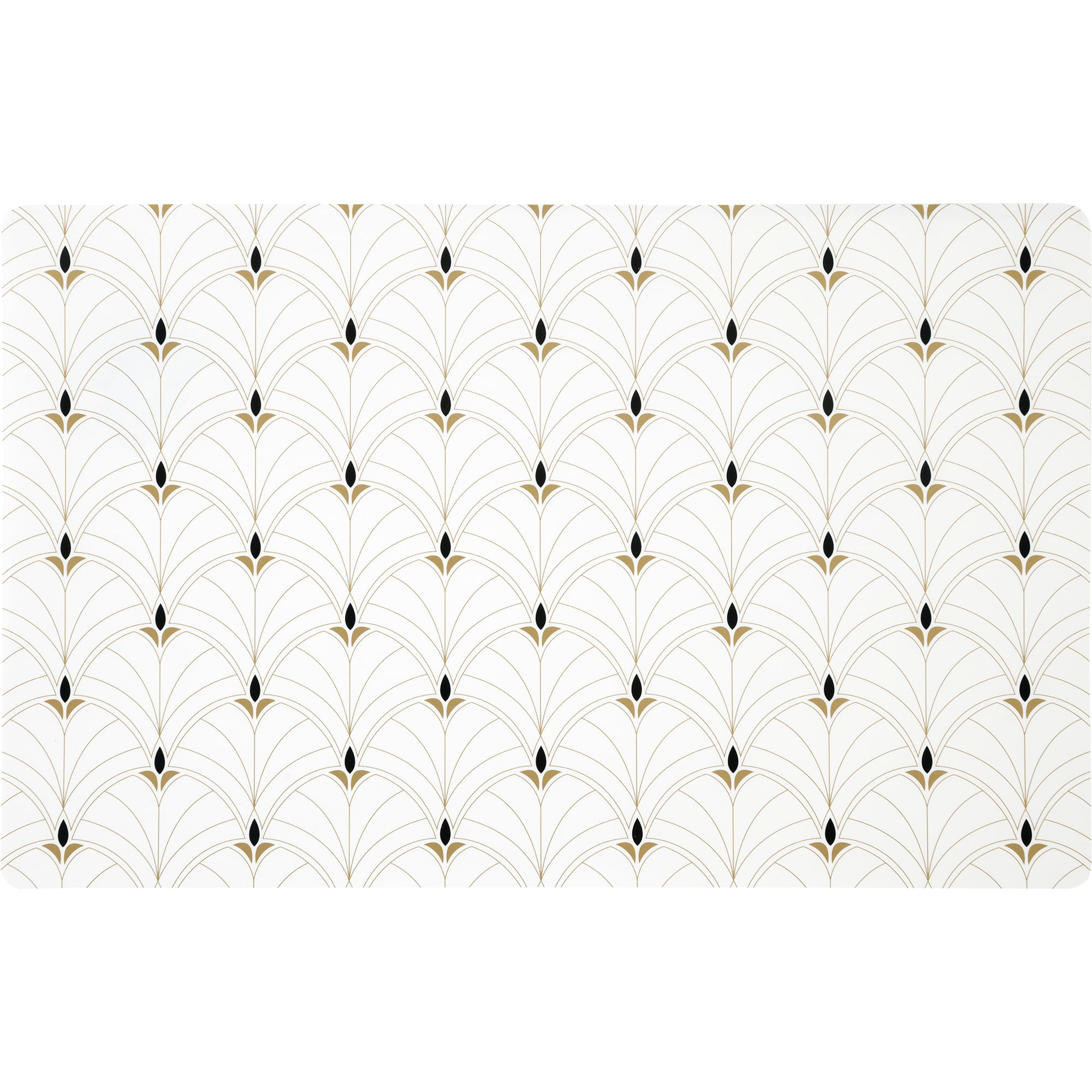 84841734 Салфетка сервировочная «Шик» 26x41 см белая/золотая/черная Santreyd 