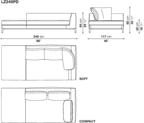 Угловой диван из ткани Maxalto Lucrezia Soft ARCH-00062457 - Вид №2