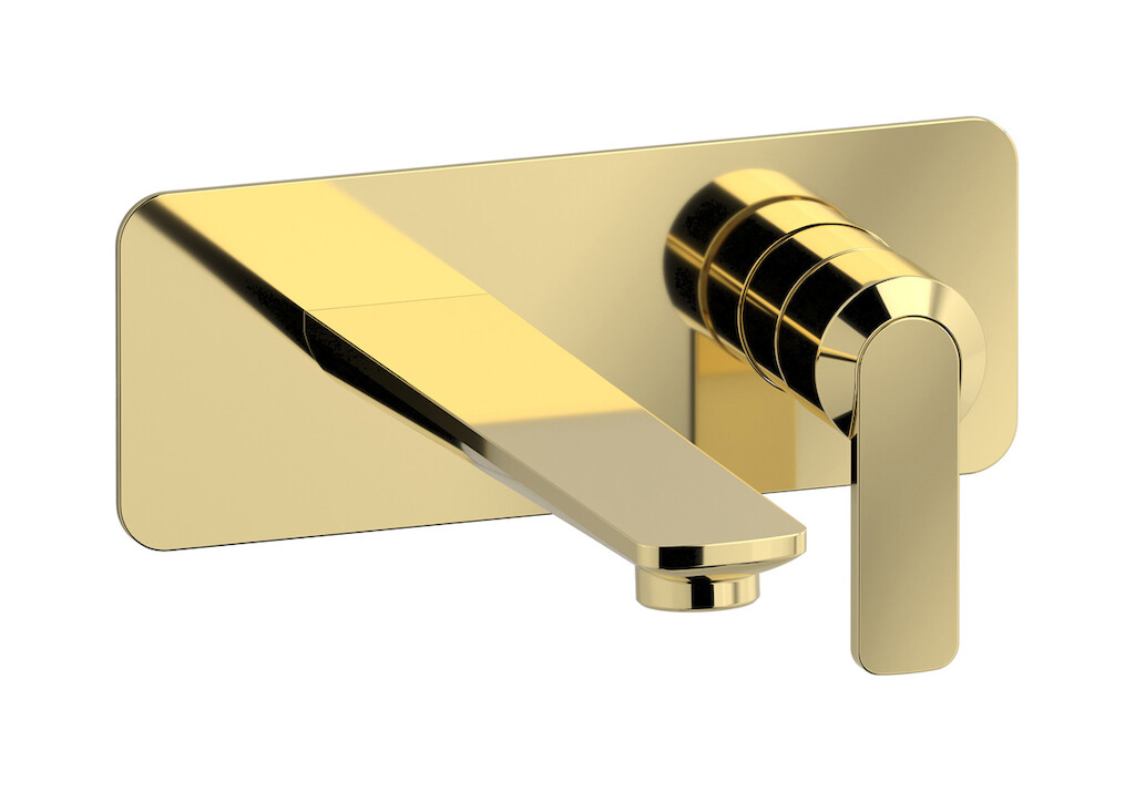 Встроенный в стену смеситель для раковины на 2 отверстия в комплекте с донным клапаном WE ARE IB c6206ii Pale Gold C-67