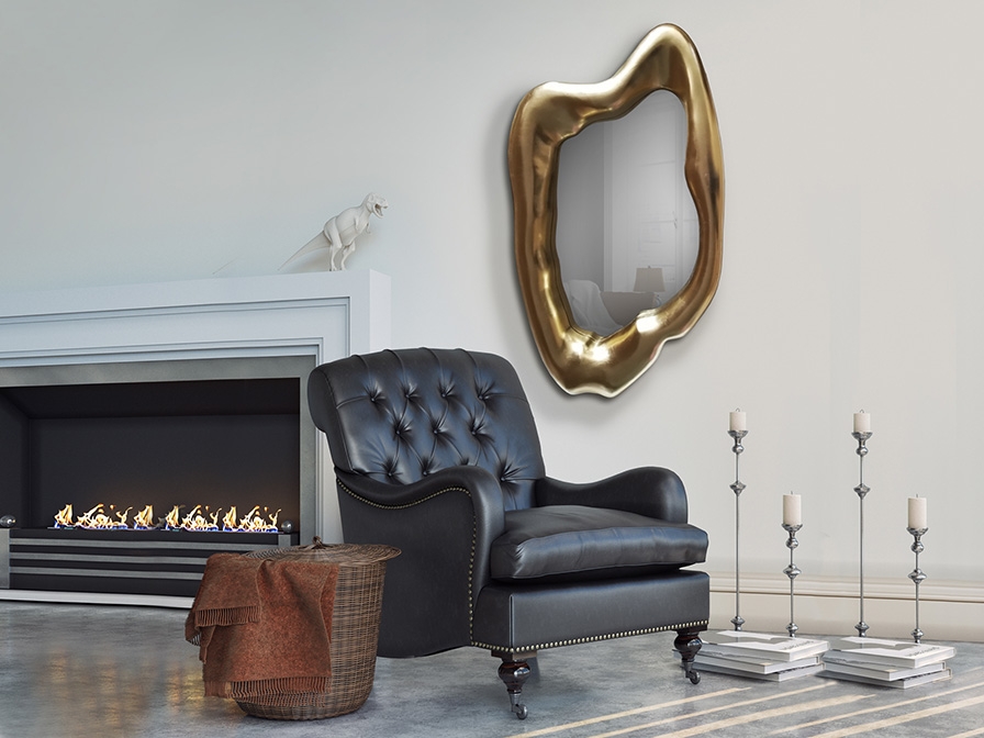 109243 Зеркало овальное золотое Schuller Caos - Вид №2