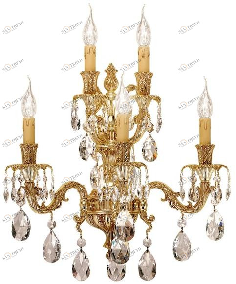 Possoni Illuminazione Аппликация из французского золота с каплями кристаллов swarovski® Caesar 798/a5-sw/g