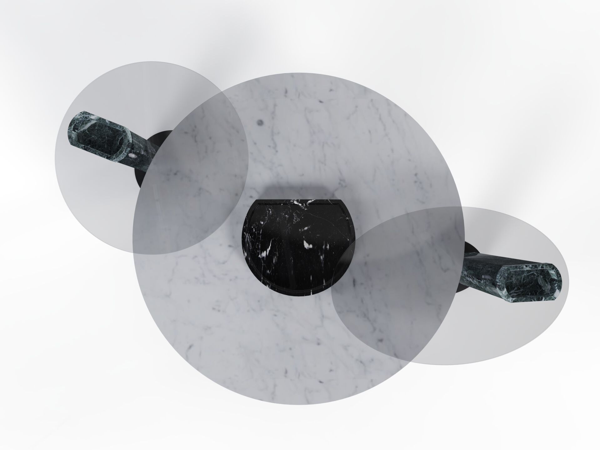 Овальный сервировочный столик из красного мрамора и стекла Levanto Marmo Arredo Horizons ARCH-00136273 - Вид №3