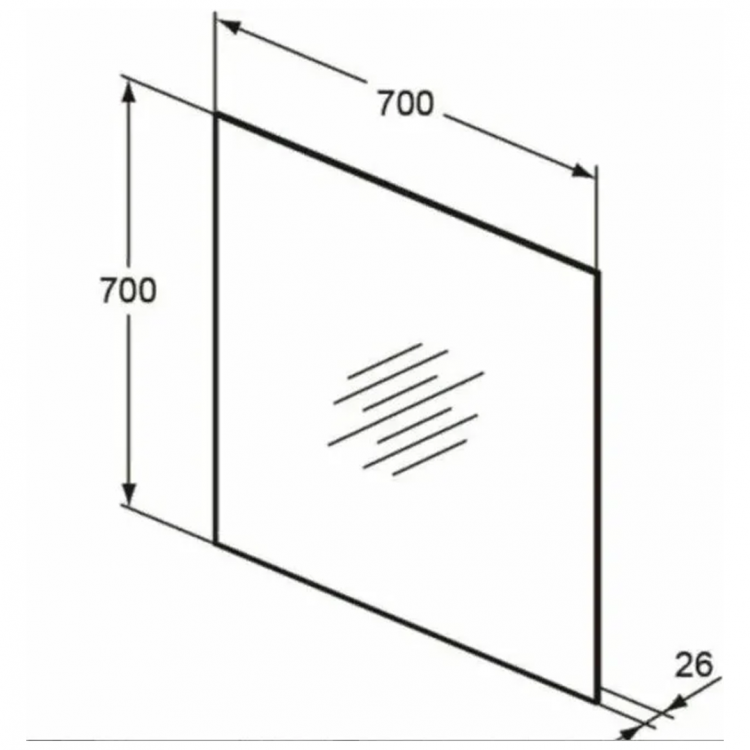 T3335BH Прямоугольное зеркало со светодиодной подсветкой 70х70 см Ideal Standard MIRROR&LIGHT  - Вид №1