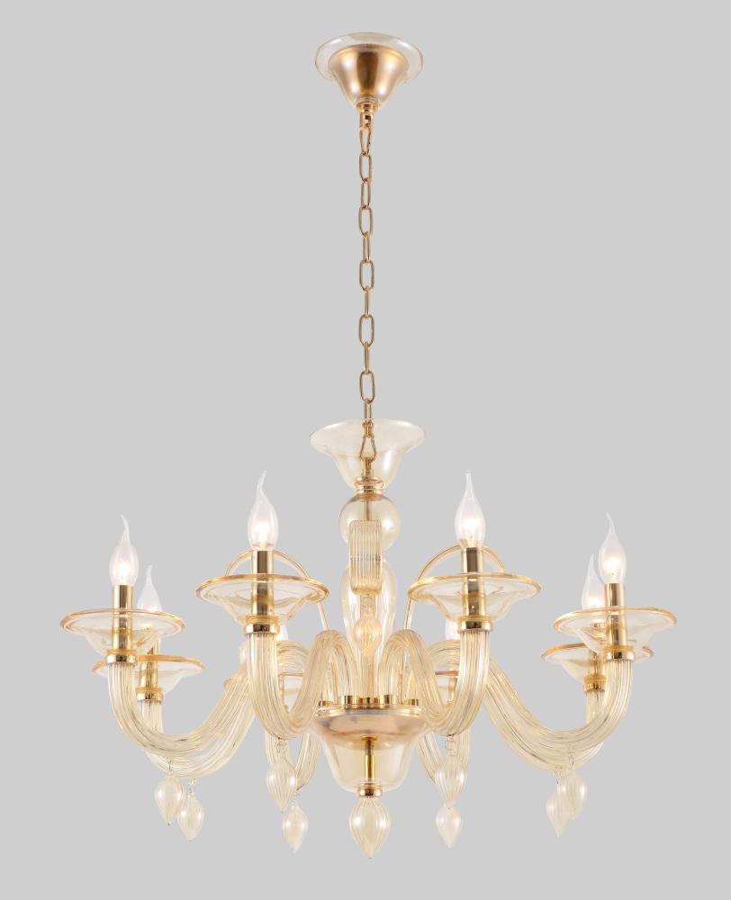 Подвесная люстра Crystal Lux Caetano SP-PL8 Amber CRYSTAL LUX ДИЗАЙНЕРСКИЕ, CAETANO 220560 Янтарный  - Вид №2