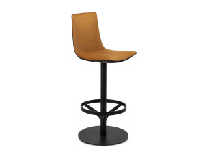 Высокий тканевый поворотный стул с подставкой для ног