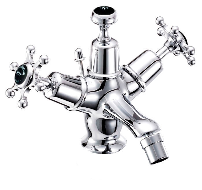 Смеситель для биде на 1 отверстие с донным клапаном [BI13 BLA]  Burlington T15-QT BLA, T3 BLA  - Вид №1