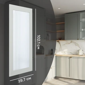 Фасад-витрина Кинель от KONSENSA - серо-зеленый массив ясеня 39.7x102.1 см 89398727