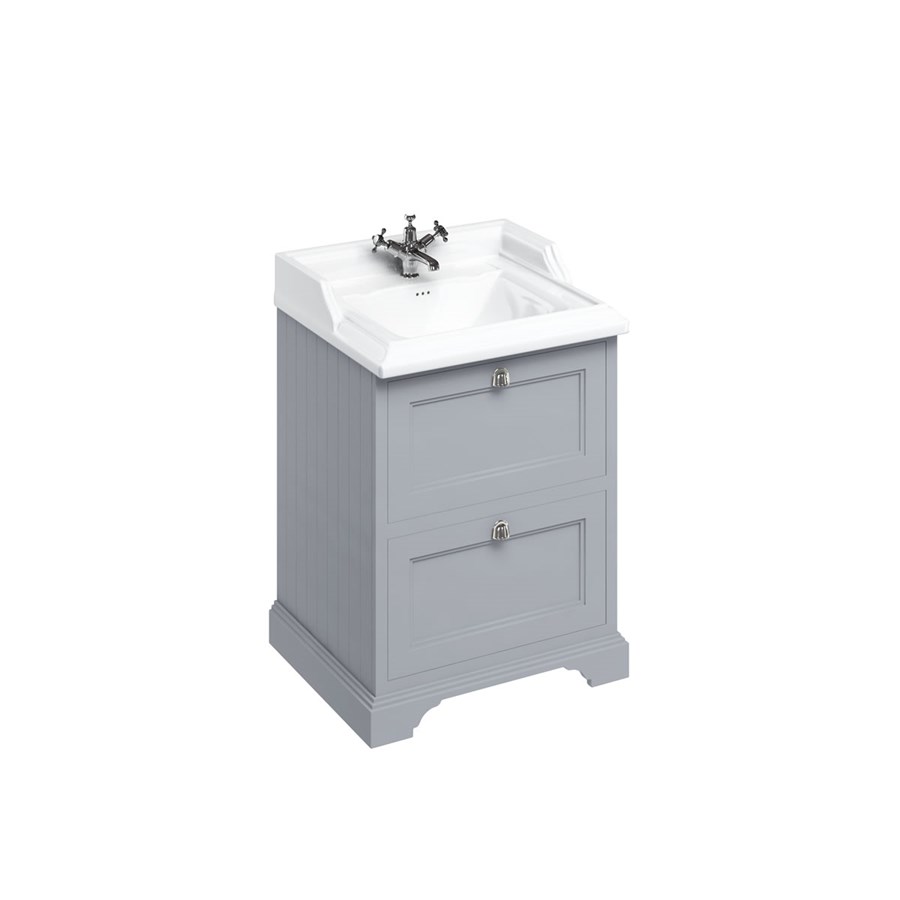 Burlington Отдельностоящий блок 65 с 2 ящиками и классической раковиной Classic Grey с 3-мя отверстиями под смеситель Раковина FF9G_B15 3TH  - Вид №10