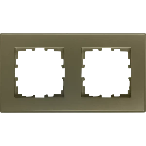 Рамка для розеток и выключателей Lexman Виктория плоская 2 поста цвет шампань