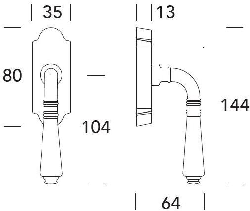 Reguitti Оконная ручка из латуни dk на розе Ginevra A040dk01488 - Вид №4