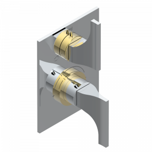 G04-5600BE Ручки регулировки для термостата THG с переключателем на 3 выхода арт.5600AE Thg-paris Pure Хром/золото