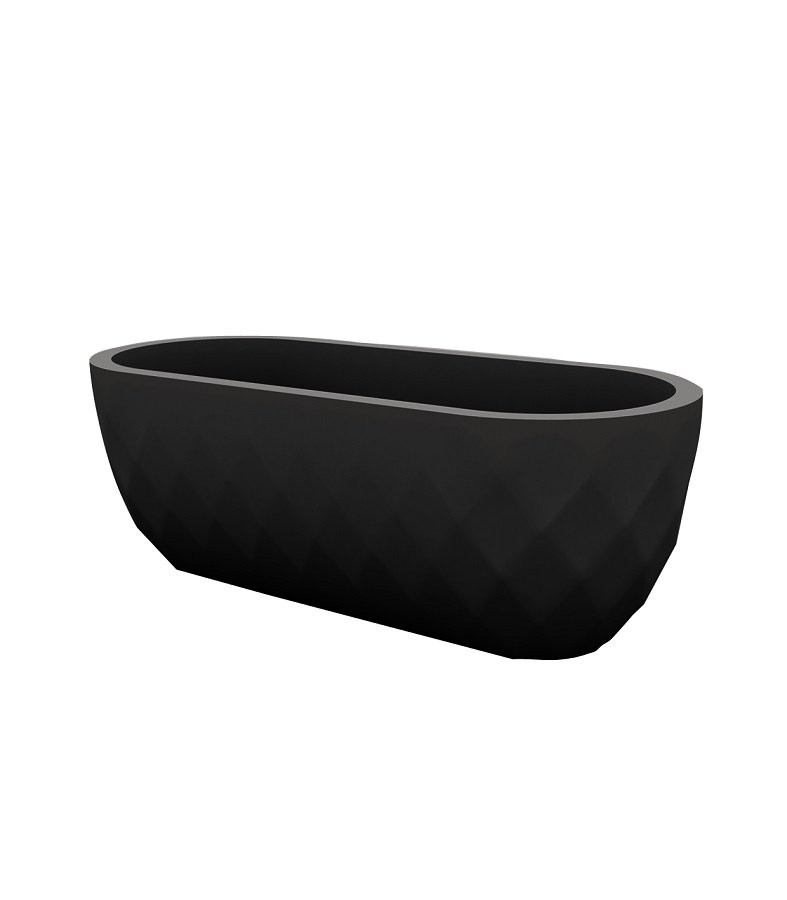 073176 Кашпо Nano матовое черное широкое 33см Vondom Vases - Вид №1
