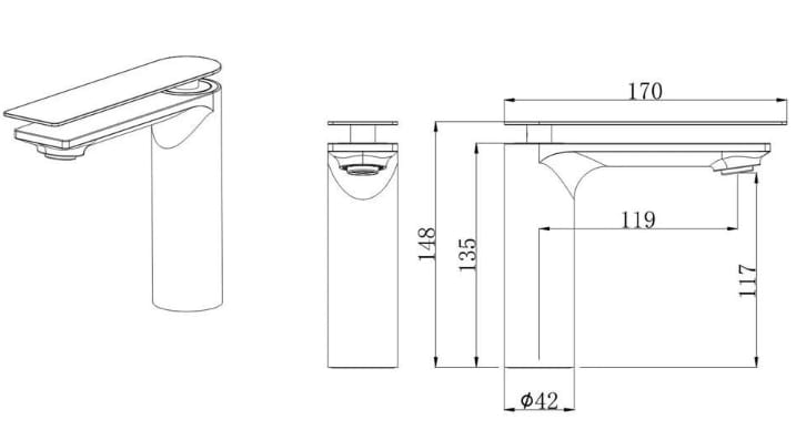 Однорычажный смеситель для раковины Fontana Showers блеск ARCH-00111110 - Вид №13