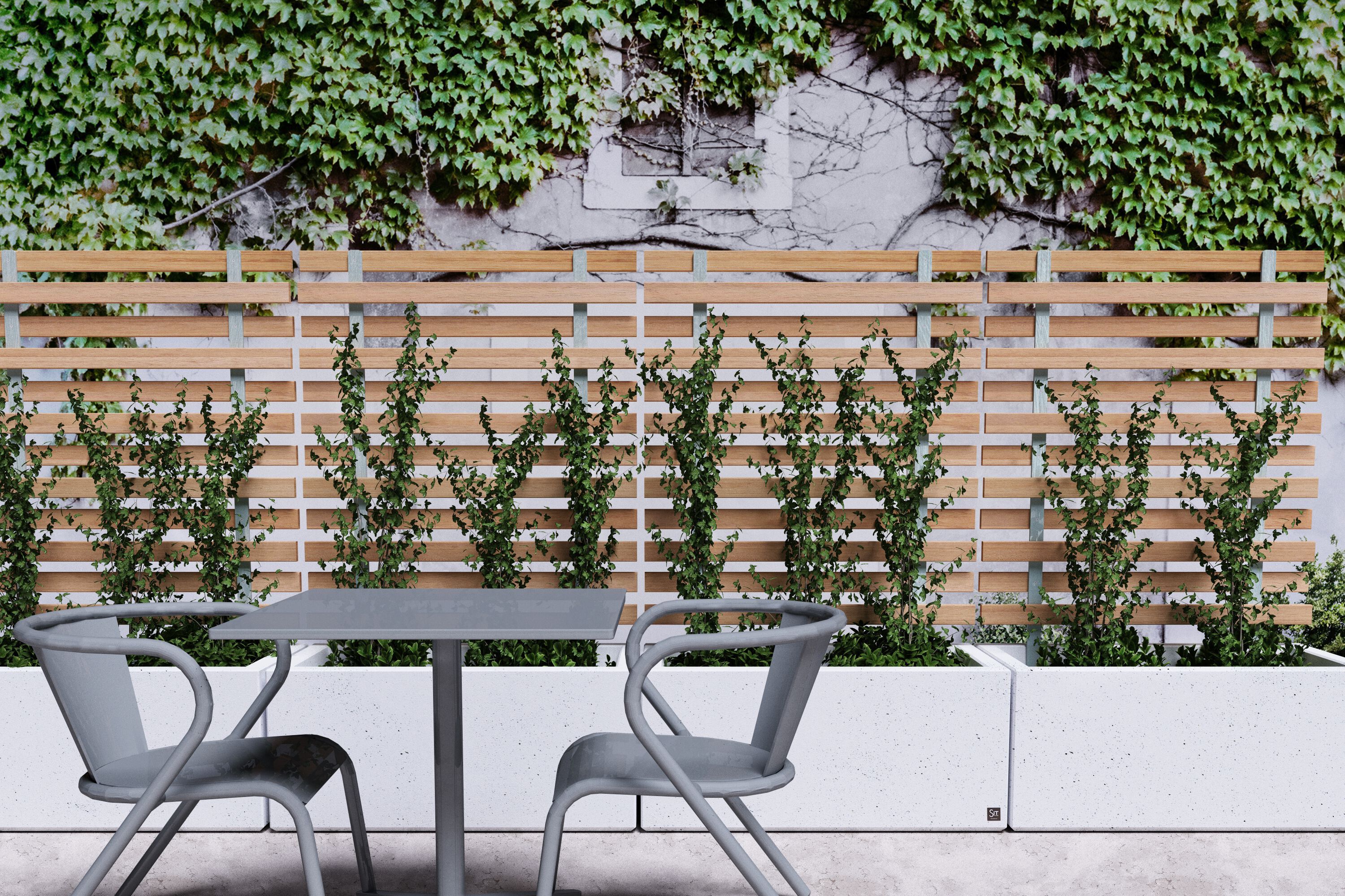 Плантатор для общественных мест с деревянной решеткой SIT коробка ARCH-00150190 - Вид №1