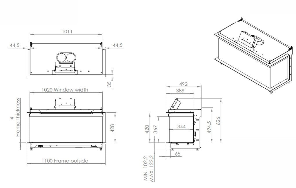 Голографический камин с тройным фасадом KALFIRE E-ONE 100S ARCH-00093661 - Вид №2