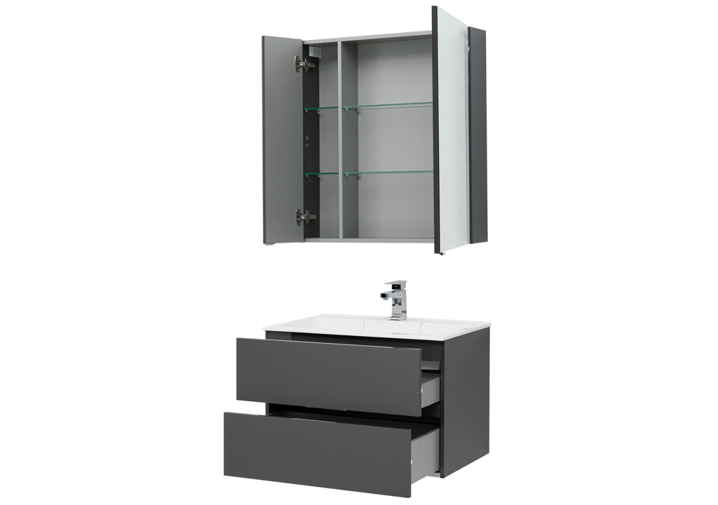 Мебель для ванной Aquanet Алвита 80 серый антрацит 00241387 - Вид №5