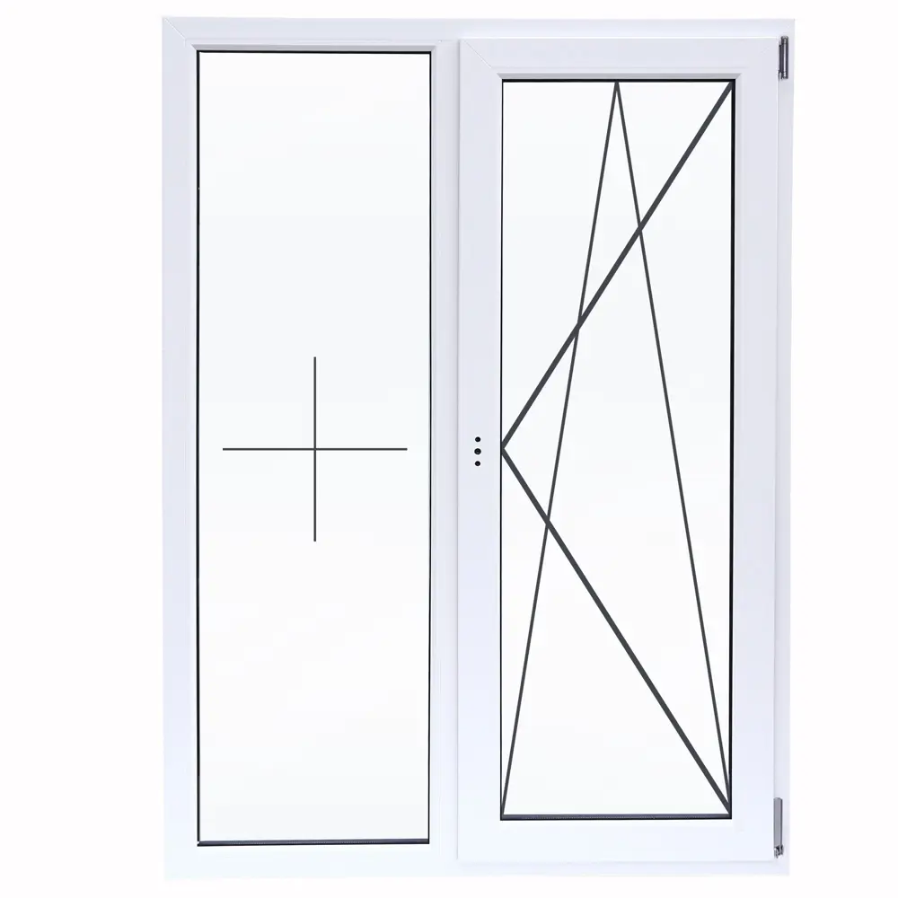 VEKA Двустворчатое пластиковое окно 120x120 мм с однокамерным стеклопакетом 85488955 STLM-0063245