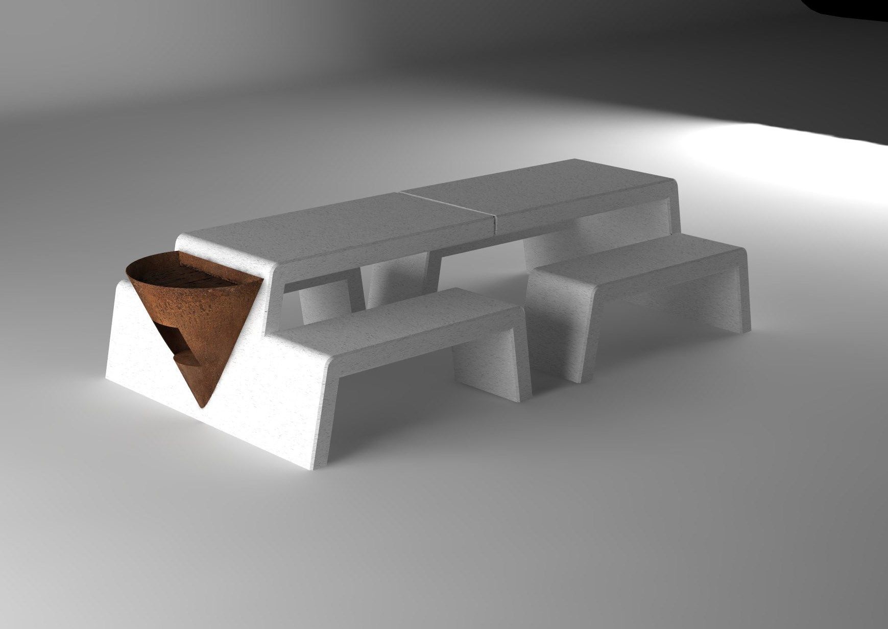 Стол для общественных мест со встроенными скамейками Viscio Urban Design CONVIVIO ARCH-00111773 - Вид №4