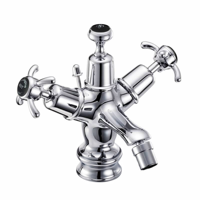 Burlington Смеситель для биде Regent с выдвижным клапаном Anglesey с белым акцентом ANR13  - Вид №2