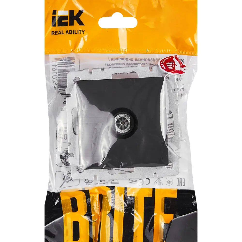 Телевизионная розетка IEK Brite оконечная графит для антенных систем 87761592 STLM-1104679 - Вид №4