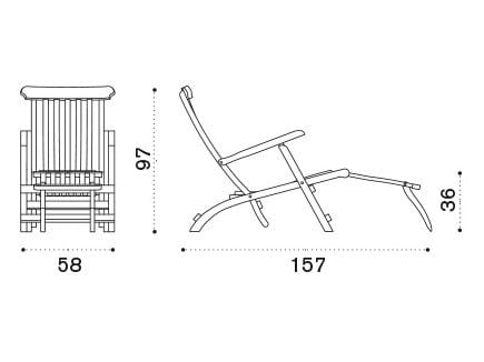 Складной шезлонг с подставкой для ног Ethimo круиз ARCH-00080775 - Вид №3