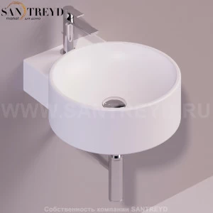 FL14BIANCOMATT Подвесная раковина настенная круглая Simas Flow белая