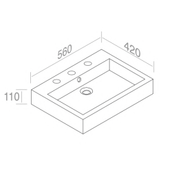 L287T1R3V1.100 Накладная раковина прямоугольная A. e T. Italia BOLD Белый глянцевый AeT ITALIA - Вид №1
