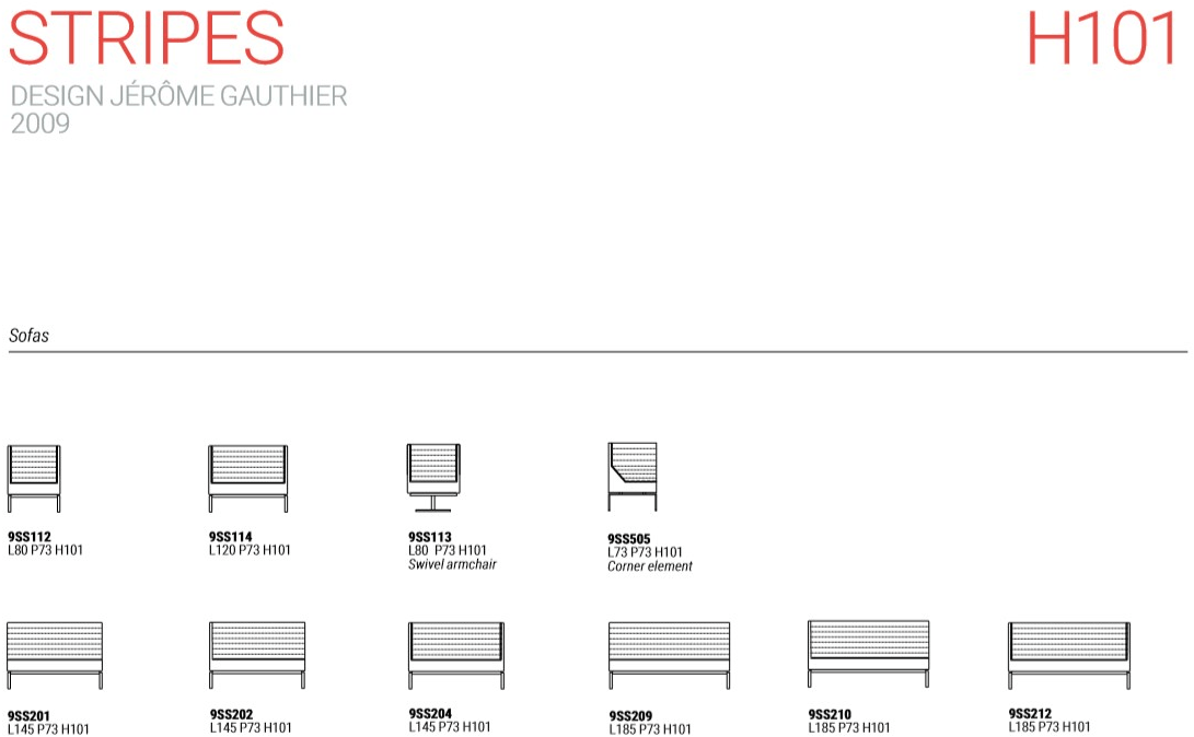 Marelli 3-х местный тканевый диван Stripes sun-id-1415852 - Вид №24