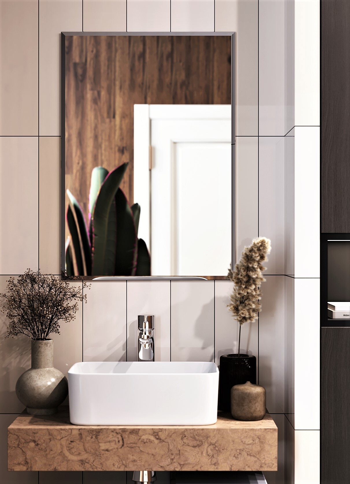 11837500 Зеркало NNF008 без полки 70 см Бытовое зеркало STLM-0001523 Santreyd  - Вид №4