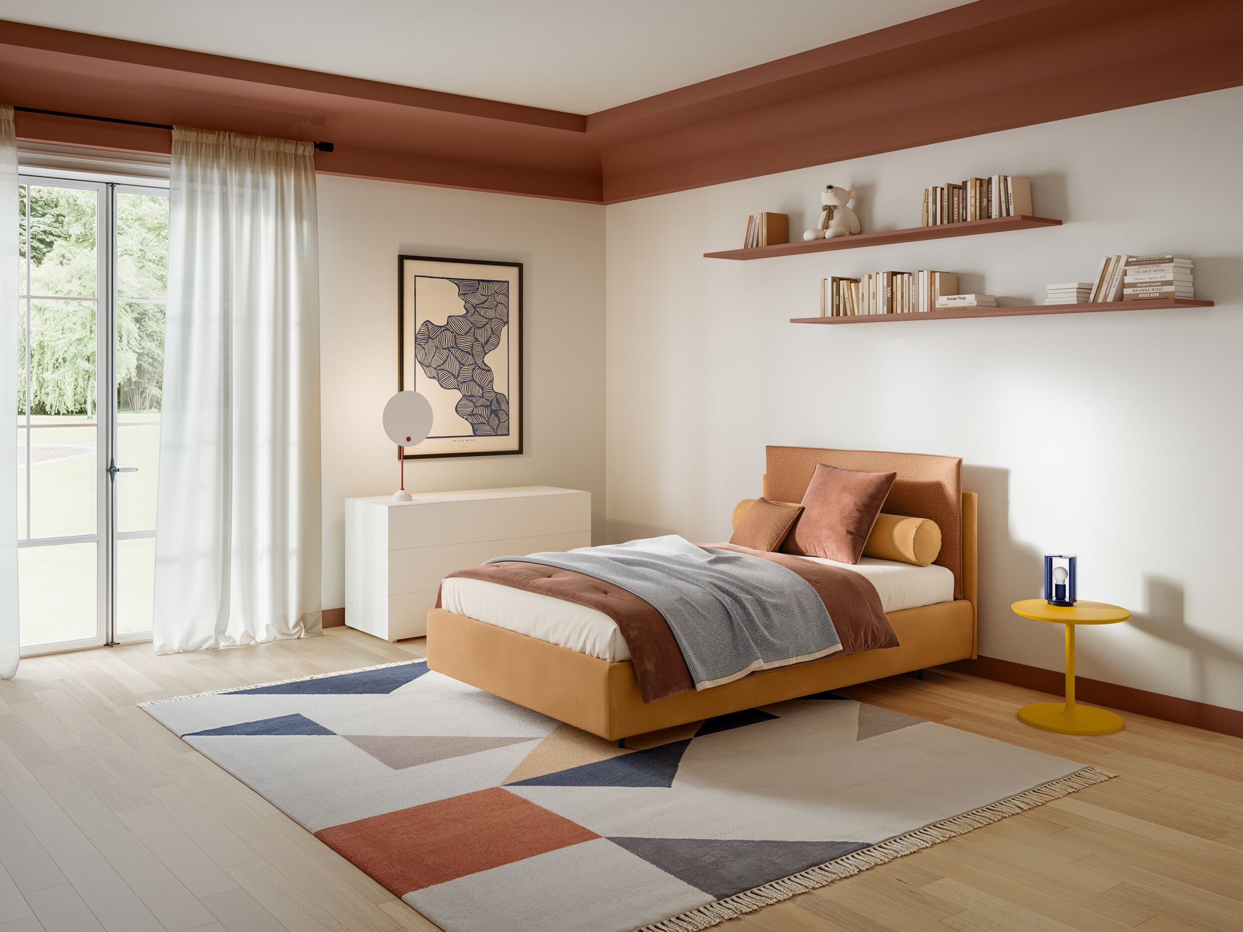 Односпальная кровать с мягким изголовьем Twils Frick ARCH-00102349 - Вид №1