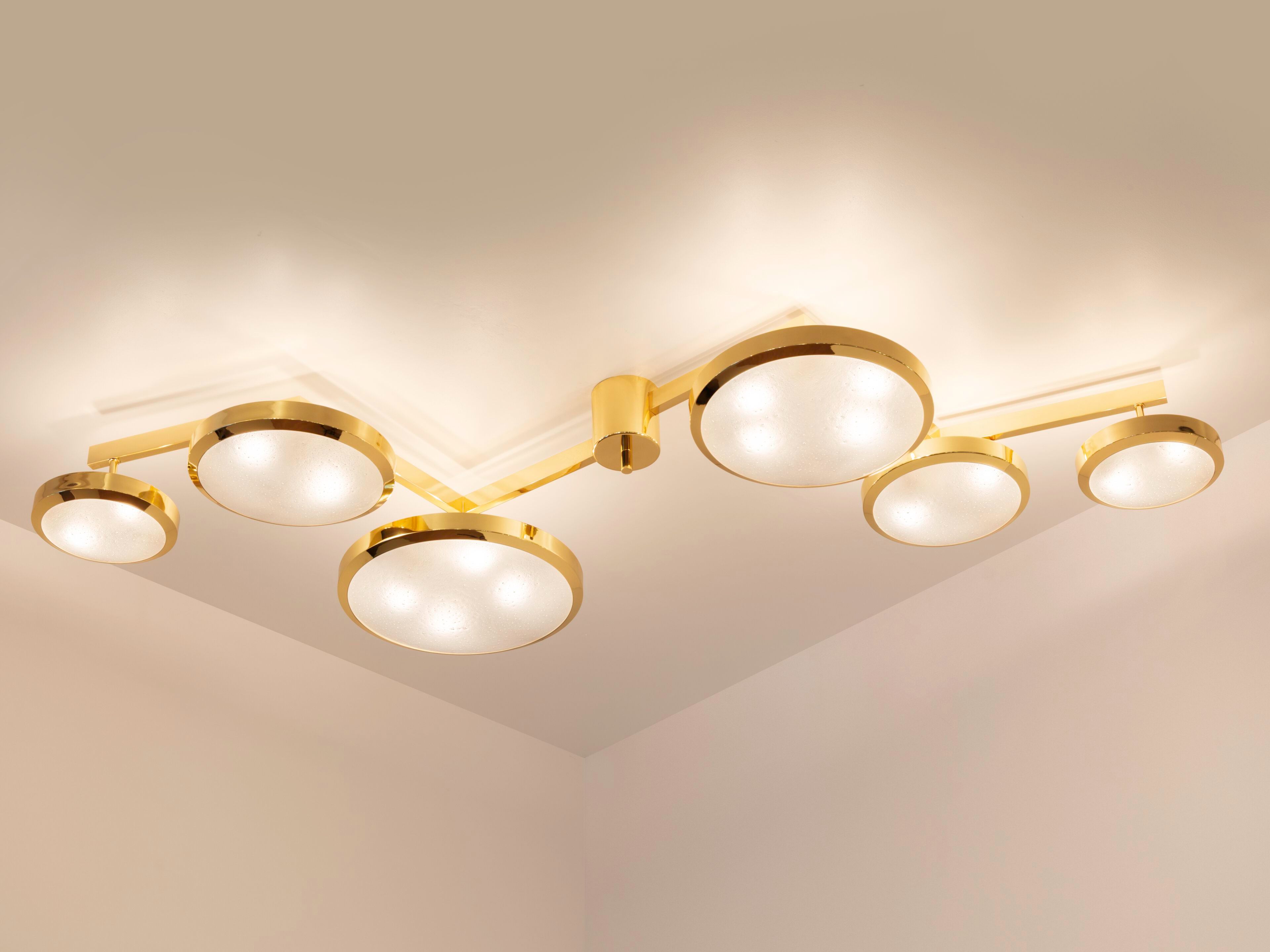 Потолочный светильник из латуни и муранского стекла GASPARE ASARO геометрия ARCH-00153258