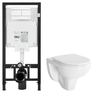 Комплект инсталляции Oli 80 Eco с ободковым унитазом Damixa Jupiter 89445709 STLM-2032935