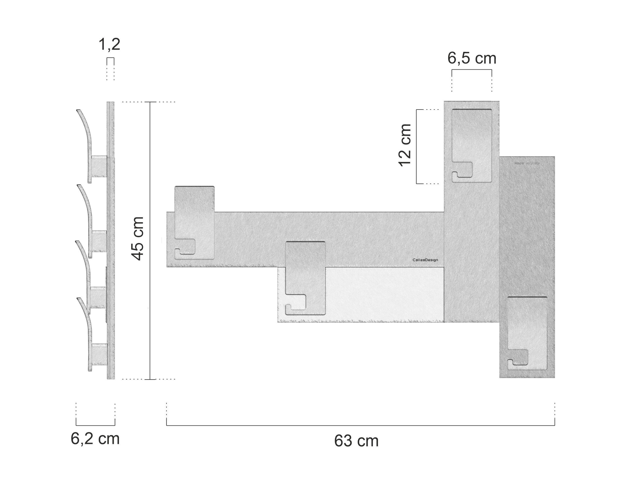 МДФ настенные вешалки CalleaDesign STRIPES 80 ARCH-00031787 - Вид №4