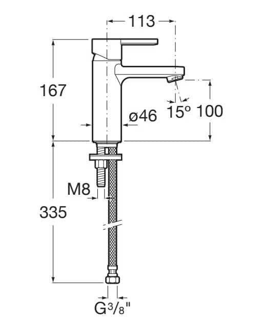 Смеситель для раковины без слива Roca Naia ARCH-00074936 - Вид №3