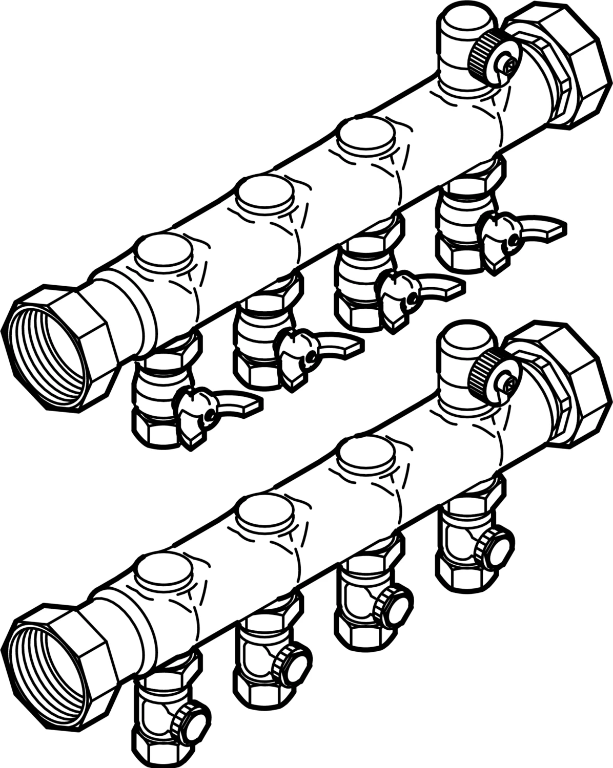 620 844 Модель 1007 Трубопроводные системы  Fonterra панельное отопление  Коллекторы  Нержавеющая сталь Santreyd  - Вид №1