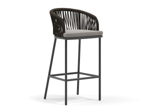 Высокий алюминиевый садовый стул и веревка со спинкой