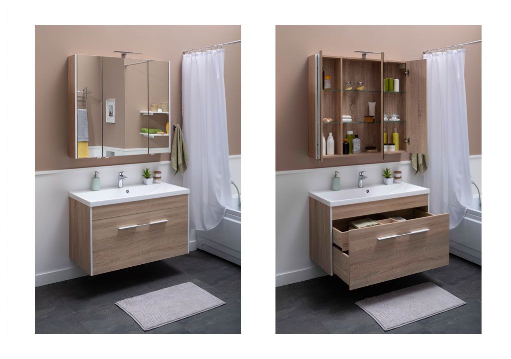 Мебель для ванной Aquanet Августа 100 дуб сонома 00225241 - Вид №11