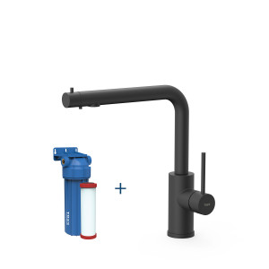 КУХОННЫЙ однорычажный смеситель с двумя источниками питания для подачи сетевой и фильтрованной воды-23045403 НМ TRES