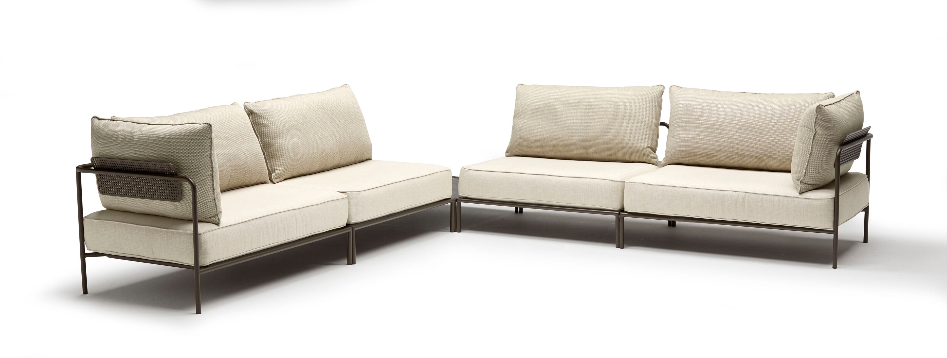 Угловой модульный садовый диван из акриловой ткани S-CAB лоскут ARCH-00069994 - Вид №9