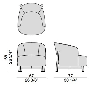 Porada Кресло из бархата и основание из бронзовой латуни Twenty sun-id-1447698 - Вид №3