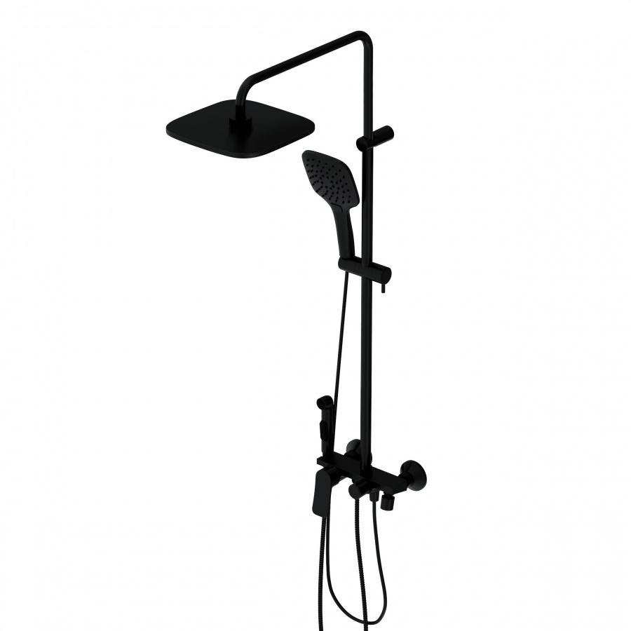 DX220920300 душевая система со смесителем-полкой: верхний душ 230*230мм ручной душ 120мм 3 Damixa Apollo - Вид №4