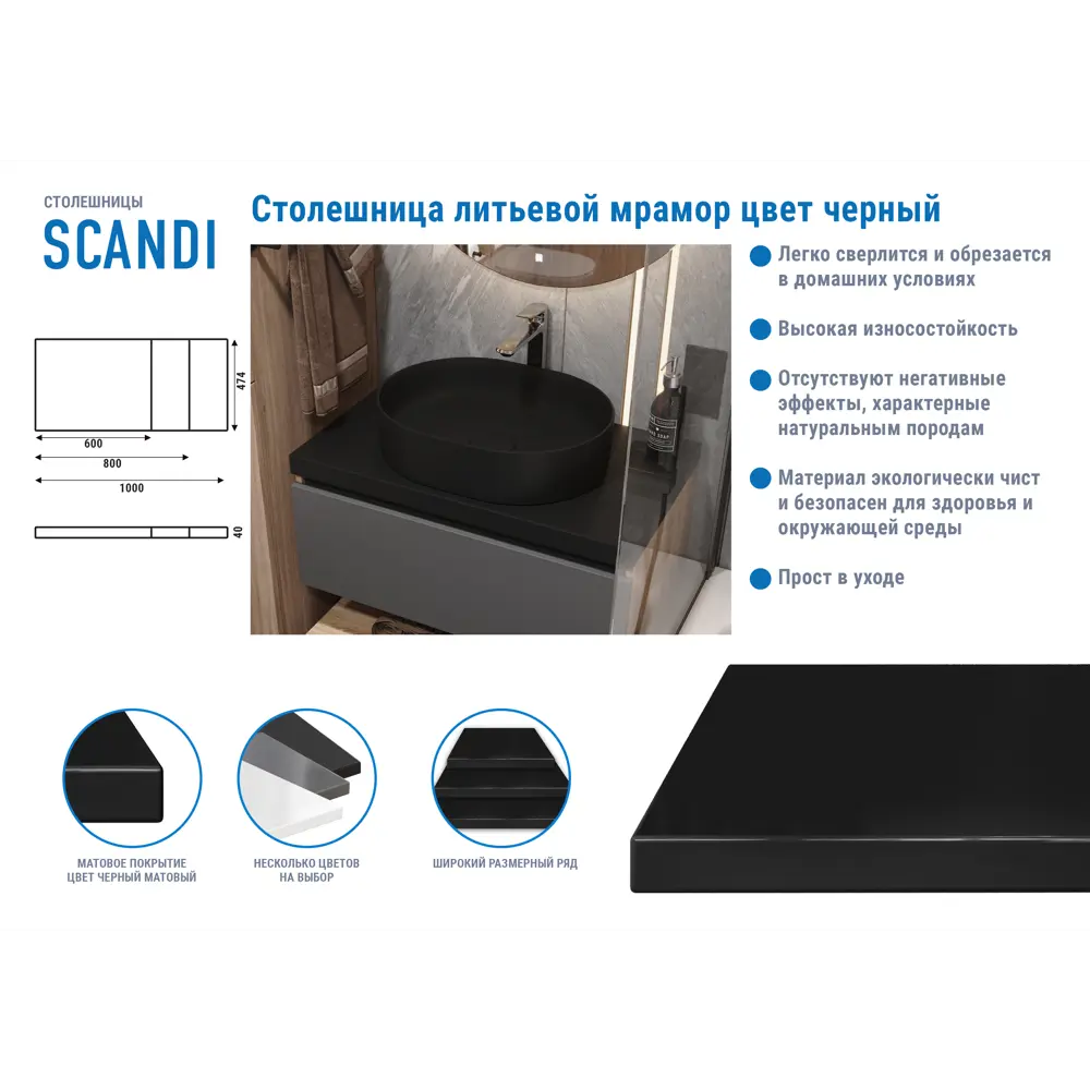 Столешница Santreyd Scandi для ванной — элегантное решение для хранения 82909486 STLM-0037819 - Вид №2