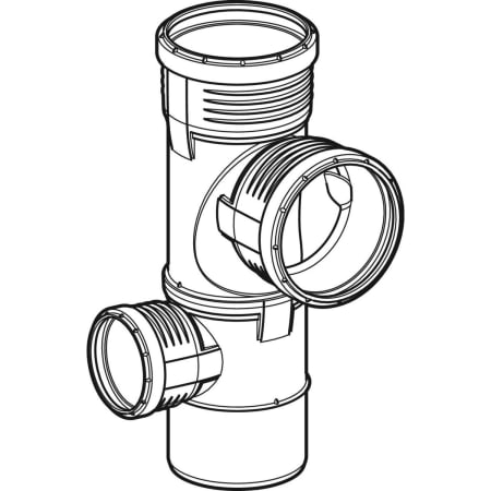 390.561.14.1 Крестовина двухплоскостная комбинированная Geberit Silent-PP 87,5°, левая Geberit  - Вид №1