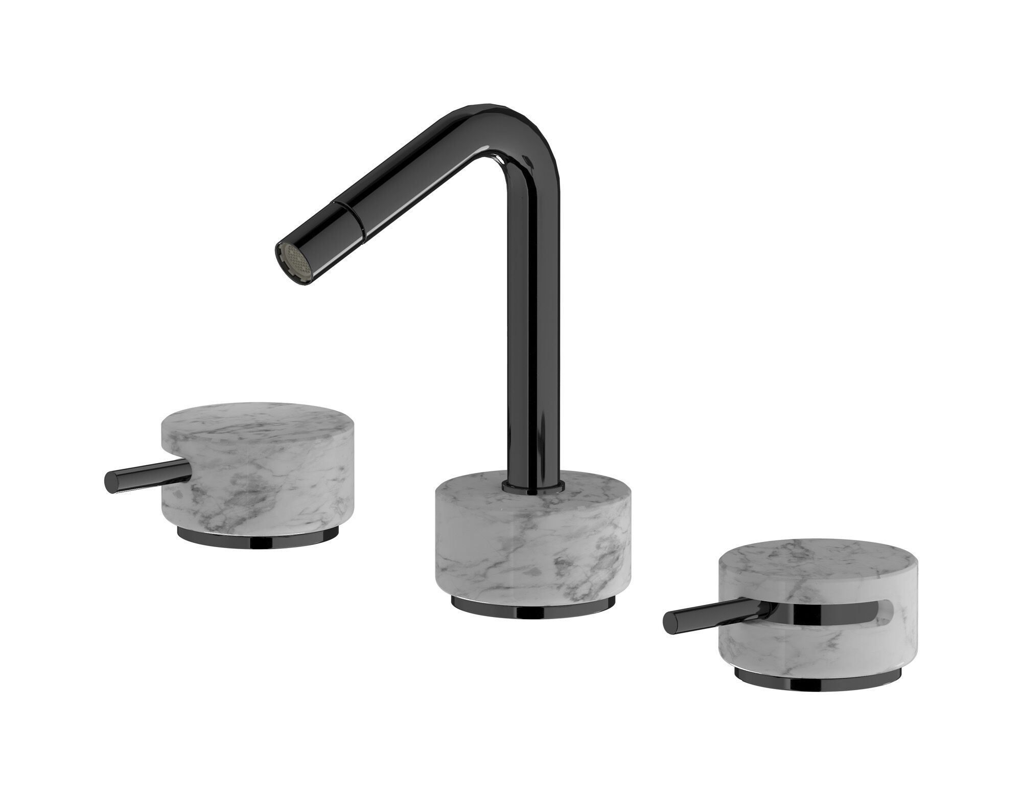 Смеситель для биде с 3 отверстиями для мраморной столешницы с автоматическим сливом IB мрамор + мрамор Elle ARCH-00121920 - Вид №3