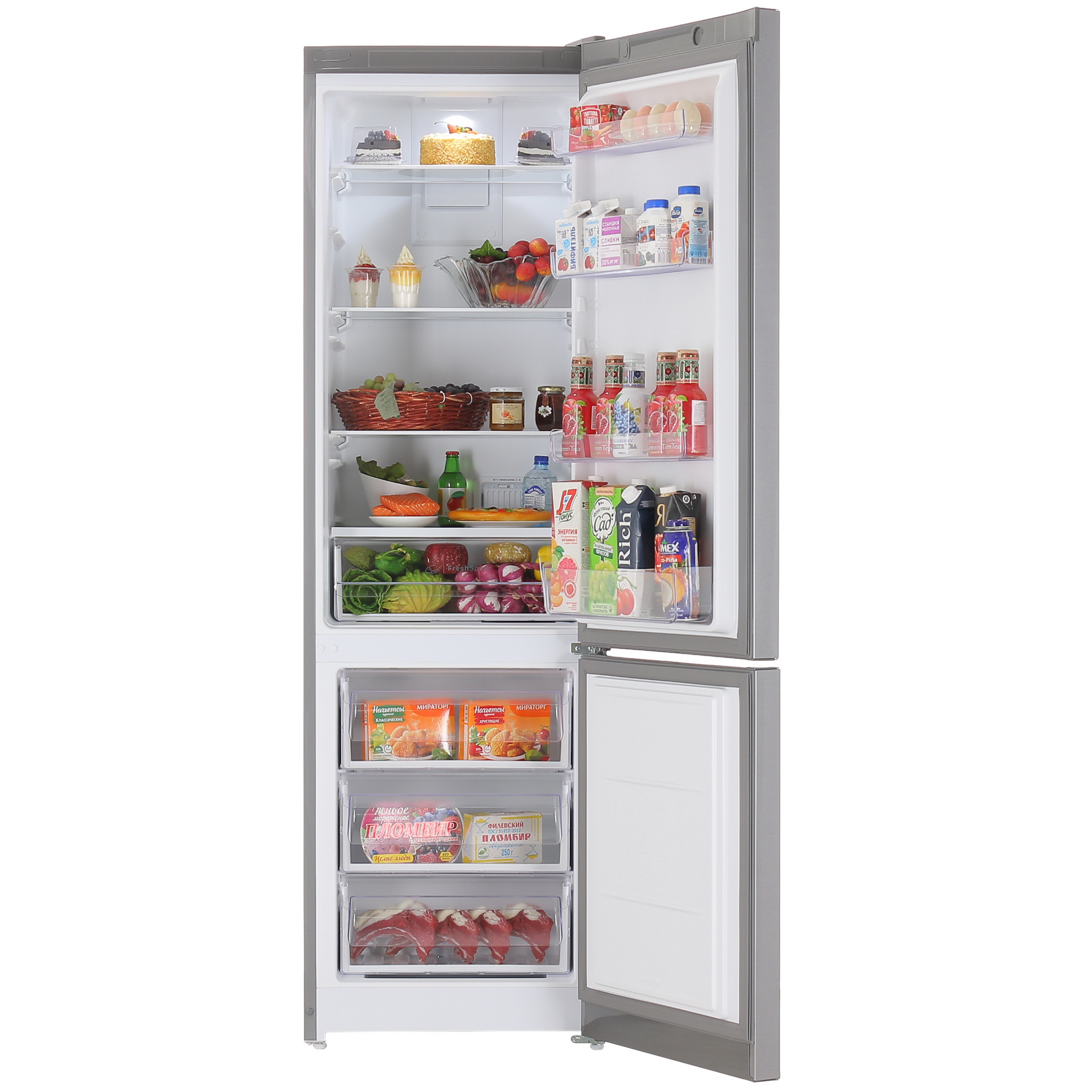 9082299 Холодильник с морозильником   Indesit ITS 5200 XB серебристый STDN-0072373 - Вид №5