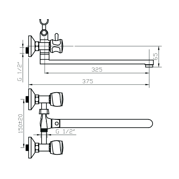 112 LEONIDO  Смеситель универсальный  ARGO kran 112leonido - Вид №1