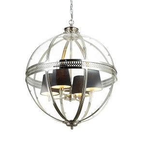 Светильник подвесной 88х60 см никель Residential KM0115P-4L nickel DELIGHT COLLECTION ДИЗАЙНЕРСКИЕ 00-3883100 Прозрачный;серебро
