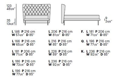 Односпальная кровать с капитонным изголовьем Bolzan Selene ARCH-00055590 - Вид №2