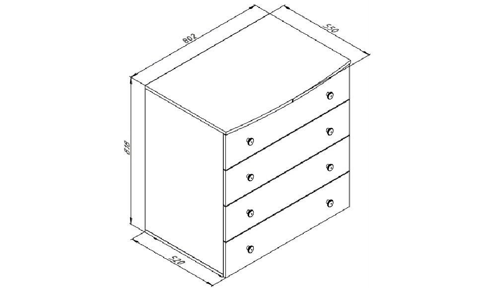 Комод детский с 4 ящиками "Тортуга" МАНДАРИН ТОРТУГА 178768 Белый;красный;синий Santreyd  - Вид №1